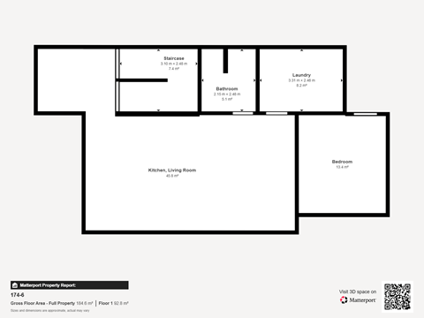 Floor plan for 3 beds, 3 baths, 1924 sqft